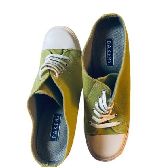 VTG Bakers Lime Slip-on Tennis Shoes 3" Heel - Picture 3 of 5